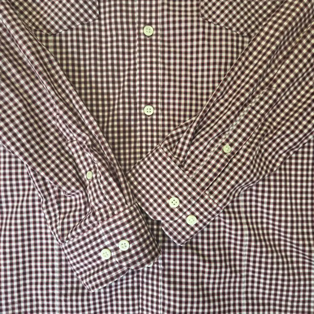 Banana Republic‎ Men’s Check Button down shirt Size L Red Black